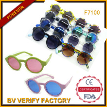 Coloridas gafas de sol redondas 2015 con barato precio UV400 (F7100)
